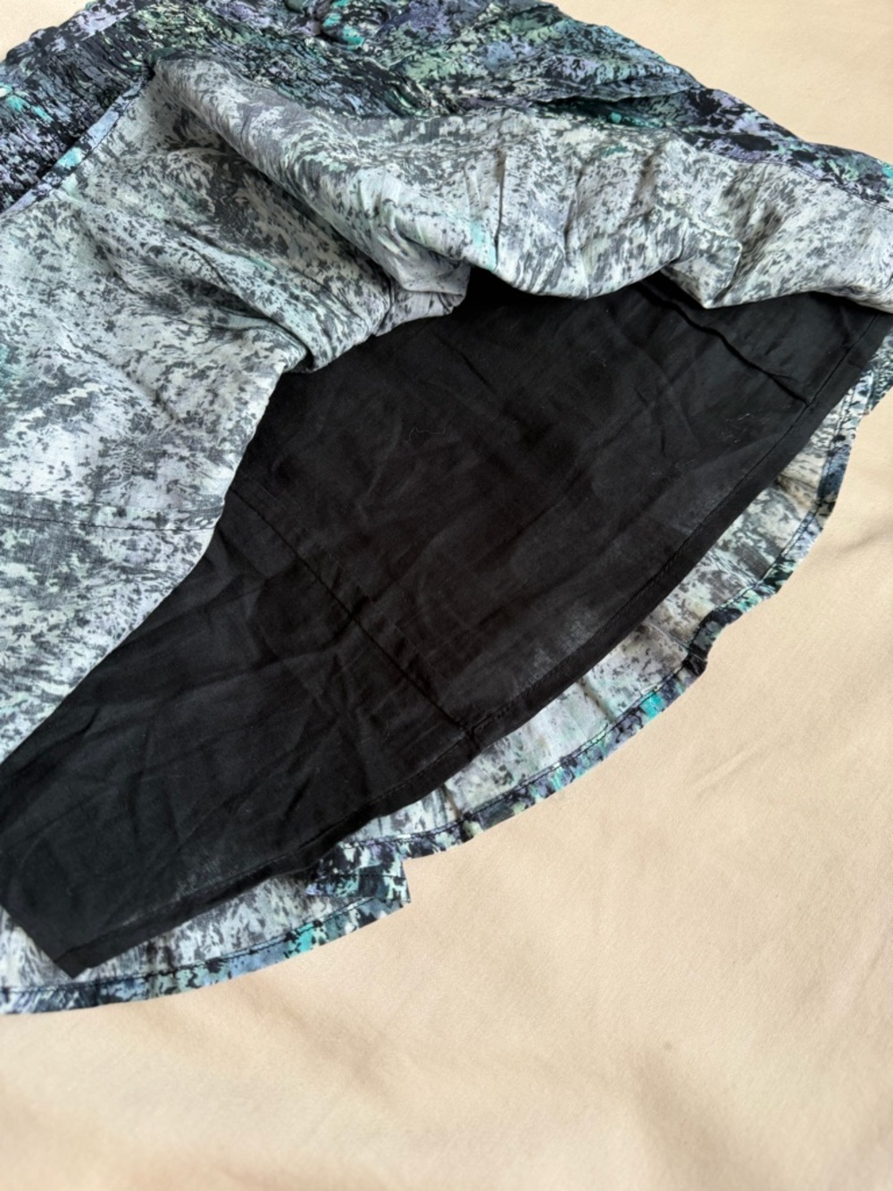 IRO Karina Mini Skirt Abstract Print Shirred Vacation Going Out - Picture 4 of 10